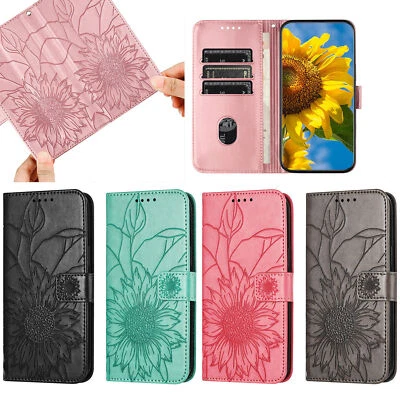 Sunflower Wallet Cover Case For Huawei P50 P60 P40 P30 P20 Mate 60 Nova Y90 Y7A - Image 1 of 4