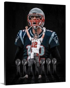 Tom Brady Canvas 16x20 Tampa Bay Buccaneers Patriots Champion Goat Legend - Picture 1 of 3