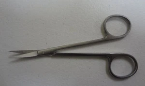 DELICATE MINOR MICRO SURGERY SURGICAL IRIS SCISSORS 4.5" Curved  OPHTHALMIC  - Picture 1 of 1