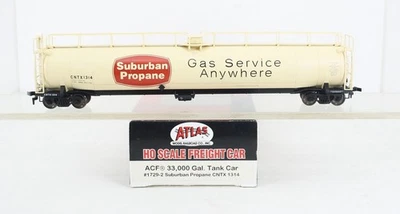 HO Atlas 1729-2 Suburban Propane ACF 33,000 Gallon Tank Car CNTX 1314 - Image 1 of 4