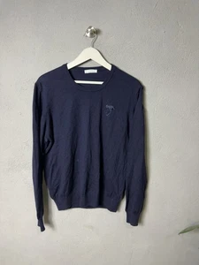 Versace Collection Navy Knit Sweater XL Men's Embroidered Medusa Logo - Picture 1 of 6