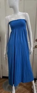 VELVET by GRAHAM & SPENCER NWT! Bright Blue Strapless JOCELYN Midi Dress Sz XS - Picture 1 of 10