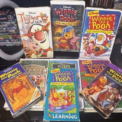 Disney's Winnie The Pooh VHS lot of 9 Rare Christmas Ones +Tigger Movie Learning - Image 1 of 4