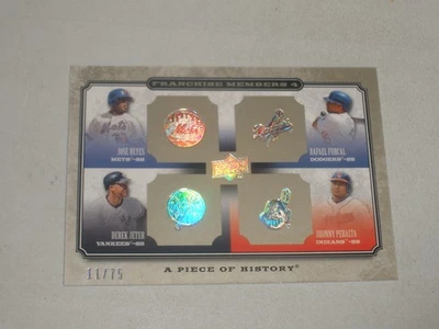 2008 UD Piece History Franchise Members Quad Pewter #14 Jeter Reyes Furcal 11/75 Foto 1 de 2