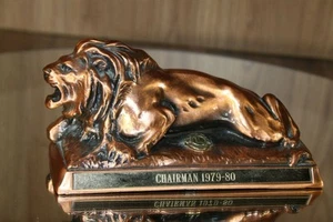 Vintage International Lions Club Commemorative Figurine Chairman 1979-80 Copper - Picture 1 of 8