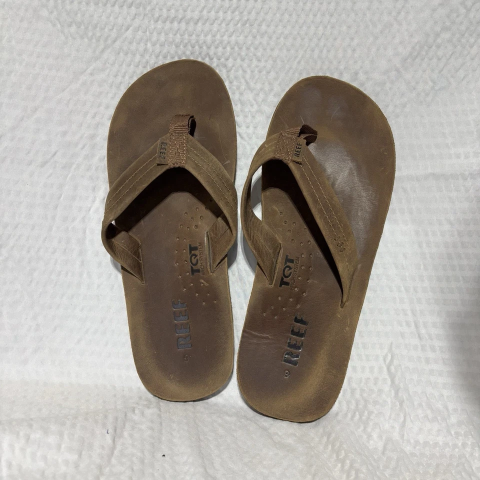 Sandália de couro REEF Draftsmen com abridor de garrafa masculina tamanho 9 marrom - Imagem 1 de 4
