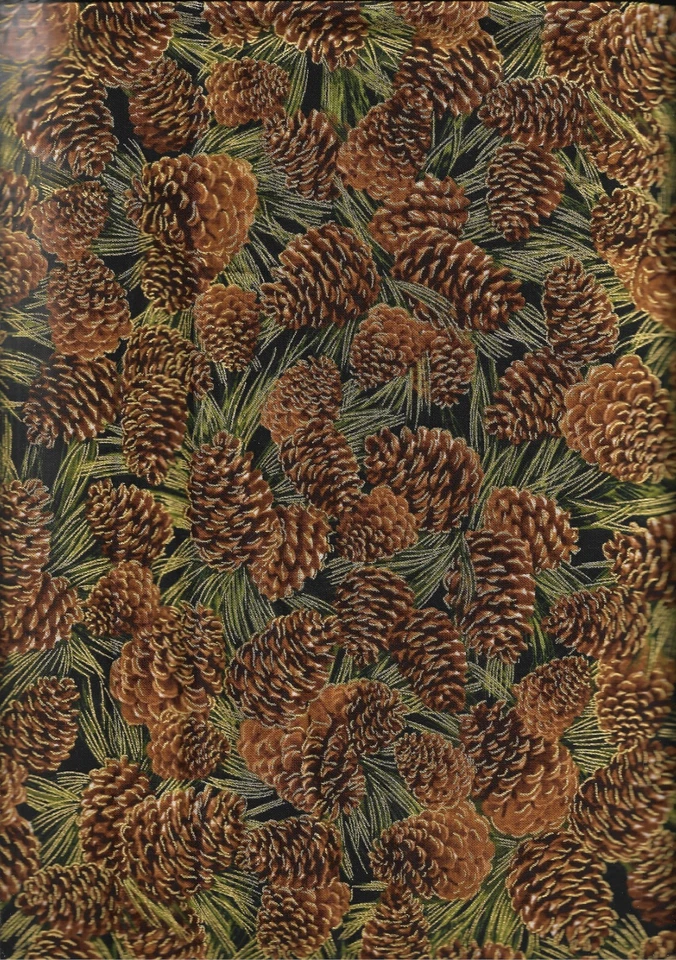 Tela navideña 100% algodón "Pinecones" de Timeless Treasures Foto 1 de 1