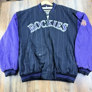 Vintage Colorado Rockies Varsity Jacket Mens XXL Mirage Reversible RARE 90s - Picture 1 of 9