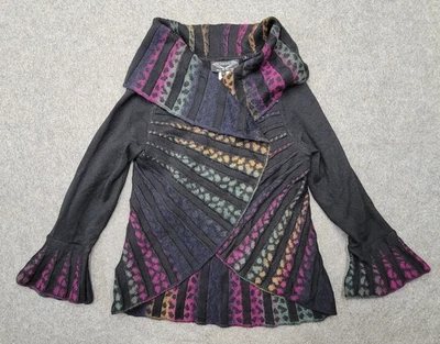 Suéter envolvente negro Ange para mujer talla PL multicolor a rayas Foto 1 de 4