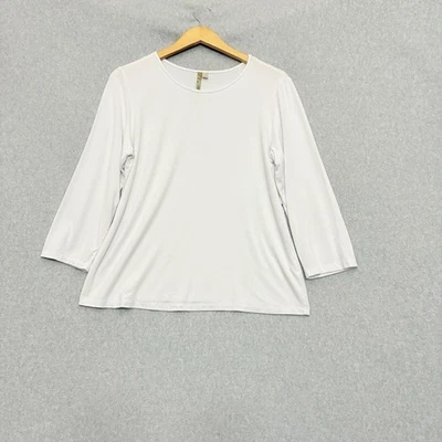 Cómoda Camiseta Modal Básica EE. UU. Camisa Tejida Blanca Talla XL Preppy Informal Foto 1 de 4