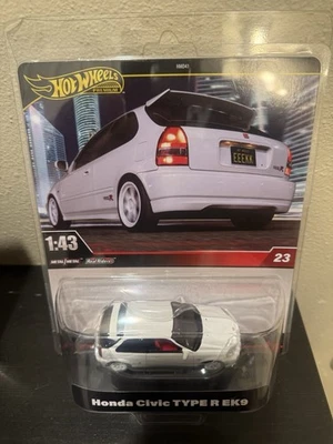 2025 风火轮高级 1: 43 本田思域 R 型 EK9 金属真车手 #23 全新 — 第 1/4 张图片