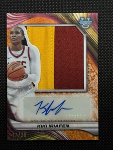 2024 BOWMAN BEST U KIKI IRIAFEN ORANGE GEOMETRIC PROSPECT JUMBO RELIC AUTO 17/25 - Picture 1 of 2