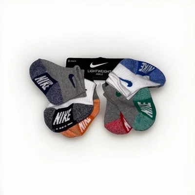NEW 6 PAIR PACK KIDS NIKE LIGHTWEIGHT ANKLE SOCKS Newborn 6-12 Months - Image 1 of 4