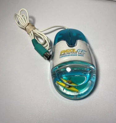 AQUA Mouse, PaxilCR - Wired PS/2 Ball Mouse - Vintage Medicine Marketing - Image 1 of 4