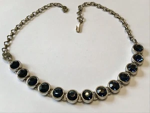 LIE SOPIA SIGNIERTE BRILLANT BLAUE STRASS HALSKETTE - Bild 1 von 3