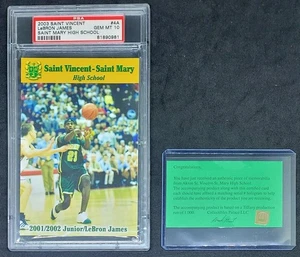 2003 SAINT VINCENT LEBRON JAMES HIGH SCHOOL SP RC #4A PSA 10 TIFFANY /1000 - Picture 1 of 5