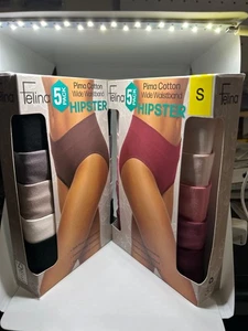 Ropa Interior Felina Hipster Algodón Paquete de 5 Pequeñas Elastizadas NUEVAS Mujeres Bragas Pima Suave - Imagen 1 de 48