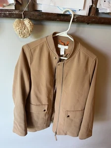 H&M Women's Moto Jacket/ Blazer Cross Jacket Size 10 Khaki - Picture 1 of 1