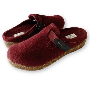 Zuecos de mula Earth Origins Jenna para mujer talla 8M de fieltro borgoña y parte inferior de corcho - Imagen 1 de 12
