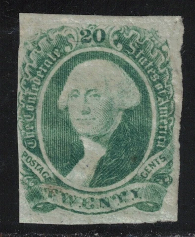 US Confederate States Stamp CSA Scott # 13 Green 20cent Washington - Mint / NG Cover