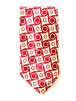 Martin Wong Tie Men's Necktie Red and White - Image 1 of 2