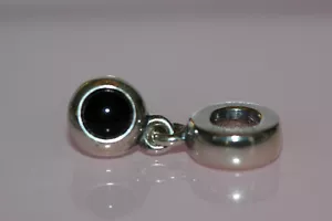 PANDORA ONYX CABOCHON DANGLE CHARM PENDANT RETIRED NEW 790537O POUCH - Picture 1 of 7