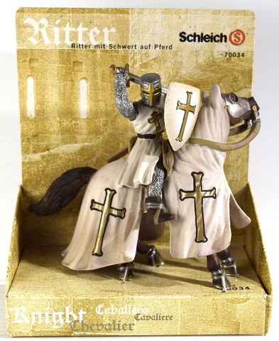 Schleich MOUNTED KNIGHT Action Figure with Horse & Sword (70034 Germany) NEW Cover