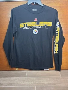 Pittsburgh Steelers Black Long Sleeve Shirt MEDIUM NFL Team Apparel Cotton - Picture 1 of 10