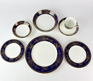 Mikasa China Buckingham Cobalt Blue With Gold Service For 1 -7 PCS #A6-002 - Picture 1 of 10