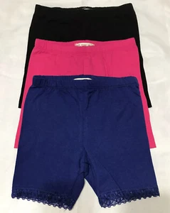 Girl's Shorts Kids Sz 4 Pink Blue Black Stretch Lace Knit Biker Summer One Step - Picture 1 of 5