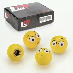 4x Reifen Ventilkappen Autoventil Kappe Set Smiley erstaunt für LANCIA - Bild 1 von 3