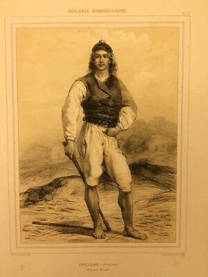 Homme de Kerlouan, Finistère, lithographie Lalaisse, Galerie Armoricaine - Photo 1/2