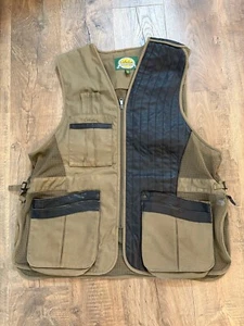 Cabelas Hunting Shooting Leather and Mesh Beige Vest 2XL Reg - Picture 1 of 22