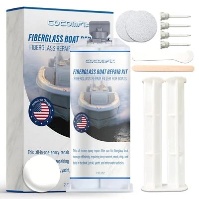 Gel Coat Repair Kit for Boats (White), Marine Fiberglass Repair Kit, Fiberglass. - Image 1 of 4