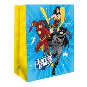 Bolsa de regalo de cumpleaños | Warner Bros Liga de la Justicia | Bolsa de regalo de regalo para niños | 33x26 cm - Imagen 1 de 4