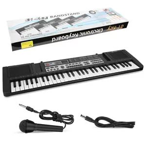 61 Key Electronic Keyboard Digital Lighted Electric Piano Music With Microphone - Picture 1 of 11
