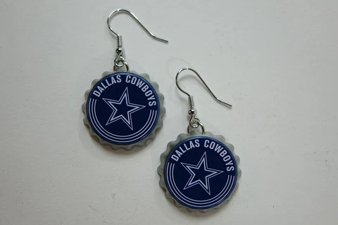 Dallas Cowboys Bottle Cap Earrings NFL Cover