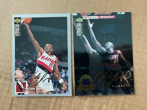 CLYDE DREXLER Lot (2) 1994-95 Collector's Choice SILVER & GOLD FOIL Trailblazers - Picture 1 of 2