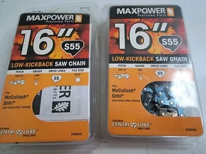 Low Kickback Sägekette 16" S55 Sägekette 3/8" LP passend für Stihl McCulloch 2er Pack Neu - Bild 1 von 11