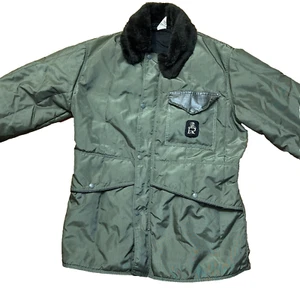 Vintage RefrigiWear Nylon Jacket Mens Large Coat Made In USA Sherpa Collar Zip - Picture 1 of 9