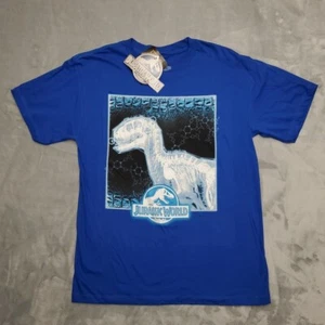 Jurassic World Shirt Youth Large Blue Glow in the Dark NWT Park Crewneck TEE - Picture 1 of 5