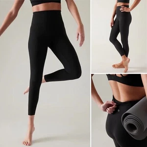 NUEVO CON ETIQUETAS Athleta Ultra High Rise Elation 7/8 Apretado MEDIANO ALTO M/T Negro Yoga Elástico - Imagen 1 de 8