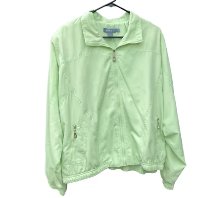 XL Koret Francisca светло-зеленый длинным рукавом куртка карманы ветровка полный молнии - Изображение 1 из 4