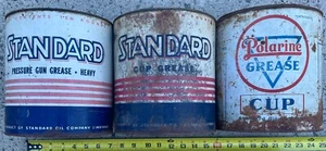 Slashed! - CHOICE - 3 Vintage Grease Cans - Standard or Polarine - Picture 1 of 3