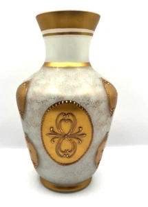 VINTAGE IMPERLUX CZECH WHITE OPAQUE VASE 8" - Picture 1 of 6