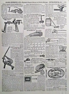 1902 Antique Blacksmith Tools Hardware Art Sears Catalog Page Vintage Page Ad - Picture 1 of 3