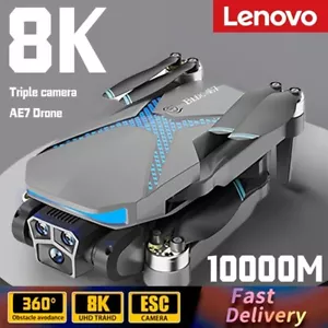 Lenovo AE7 Drone 8K HD Profesional Triple Camera Aerial Photography GPS FPV - Picture 1 of 17