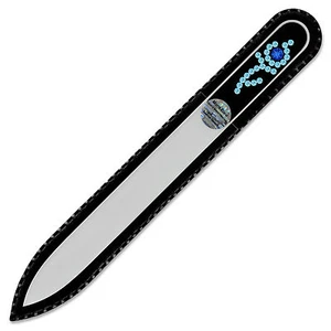 Mont Bleu Luxus Mittlere Glasnagelfeile verziert mit Swarovski-Kristallen - Picture 1 of 40
