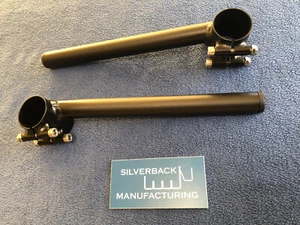 RACE CLIP ON HANDLEBARS 35mm CLASSIC RACER YAMAHA TZ 250 350 750 - Picture 1 of 9