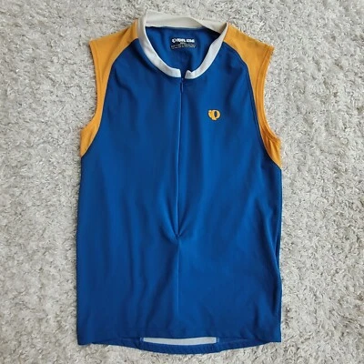 Nuevo con etiquetas Camiseta Pearl Izumi Richter Race Adulto Pequeña Azul Dorado Cremallera Sin Mangas  Foto 1 de 4